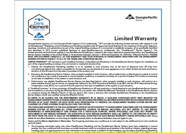 Limited Warranty Details